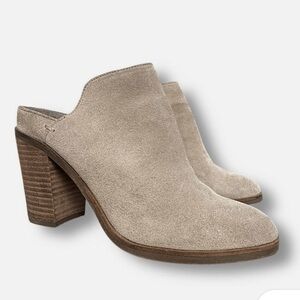 Dolce Vita Mule Booties Taupe Leather Suede Selene Women’s 9M 3.5” Heel Slip-ons
